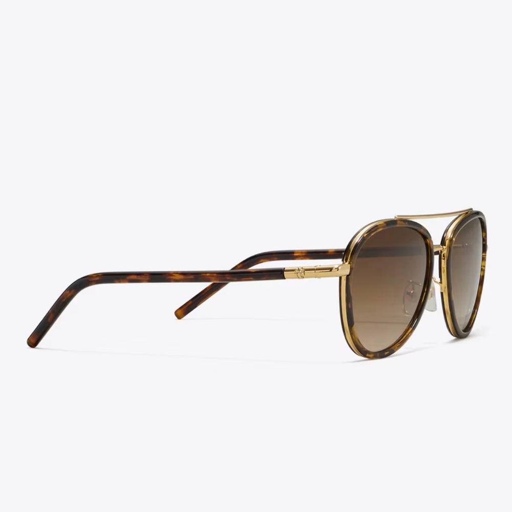 Tory Burch Gold and Tortoise Sunglasses
